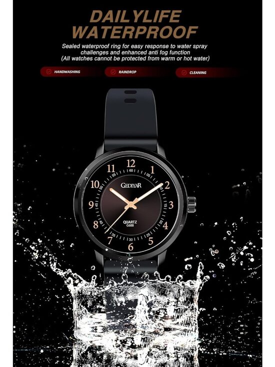 Women\'s All Black Analog Waterproof Solid Nurse Medical Professional Wrist Watch main image 5